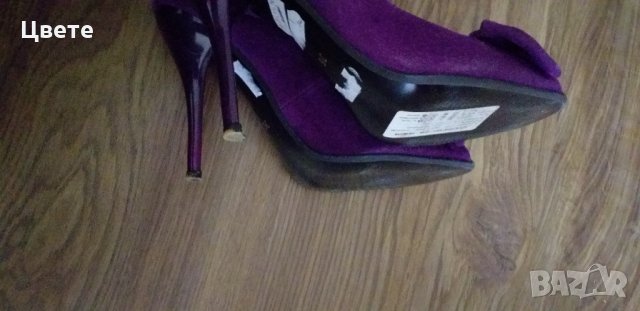 Чисто нови, естествен велур, снимка 3 - Дамски обувки на ток - 34954139