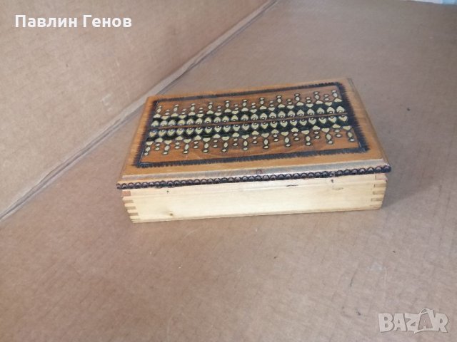 Стара дървена кутия за цигари – табакера, снимка 4 - Антикварни и старинни предмети - 35291033