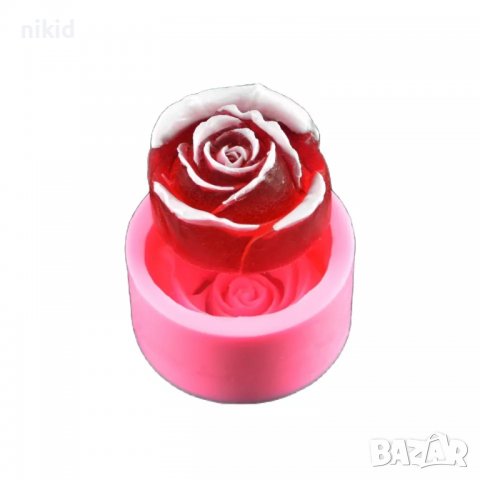 6,5 см голяма и дълбока роза силиконов молд форма фондан гипс сапун свещ, снимка 5 - Форми - 36824515