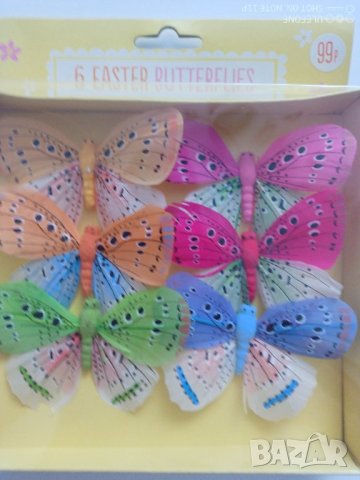Комплект от 6 броя пеперуди за декорация, снимка 2 - Други - 39095179