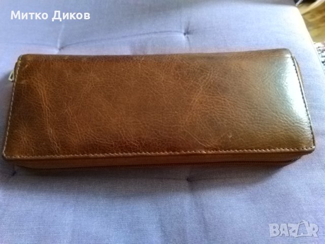 Hortozol маркова нова чантичка с цип естествена кожа 230х95мм за тютюн лула запалка и други, снимка 3 - Табакери - 43701897