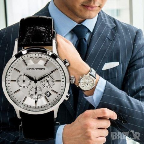 мъжки часовник Emporio Armani AR2432 Renato Classic Black -50%, снимка 4 - Мъжки - 37790267