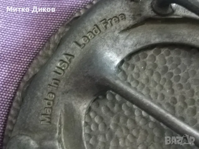 Метална маркова тока американска винтидж BevBuckle The  Beer buckle отлична 112х87х22мм, снимка 8 - Антикварни и старинни предмети - 48347574