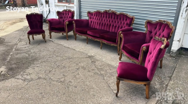 Холна гарнитура Рококо стил, снимка 2 - Дивани и мека мебел - 52551744