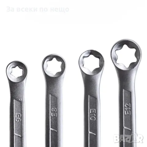 Комплект звездогаечни ключове Е-та ( еврейска звезда) 4 части HAWEK, снимка 3 - Други инструменти - 50360365