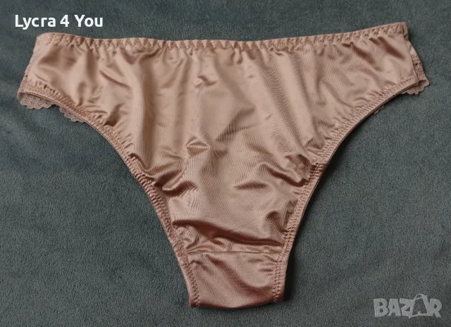 S нови лъскави сатенирани бикини в телесен цвят, снимка 2 - Бельо - 50305962