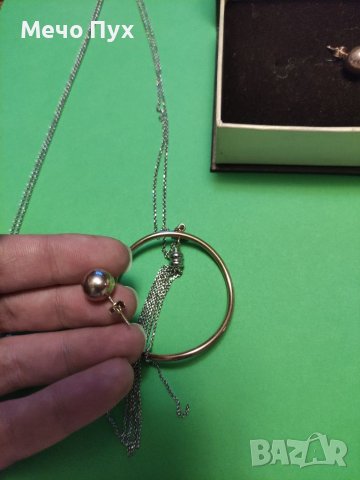 Сребърно колие комплект с обеци (78), снимка 7 - Бижутерийни комплекти - 39033395