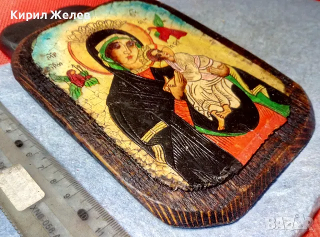 ПРЕСВЕТА БОГОРОДИЦА с МЛАДЕНЕЦА ИЗТОЧНОПРАВСЛАВНА ИКОНА на ДЪРВО ХУДОЖЕСТВЕНА РЪЧНА РАБОТА 47640, снимка 5 - Икони - 47908817