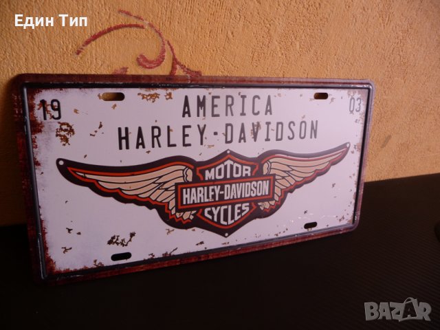 Метална табела America Harley Davidson Харлей Дейвидсън мотоциклети, снимка 2 - Колекции - 43575315