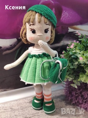 Плетена играчка Кукла Белла, Ръчно изработена, Перфектен подарък, снимка 4 - Плюшени играчки - 48936121