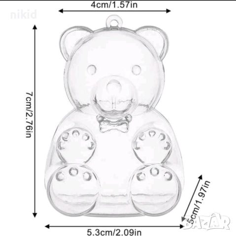 Прозрачно мече пластмасова фигурка за подаръчена сувенир кръщене за пълнене с бонбони лакомства др, снимка 2 - Други - 51598447