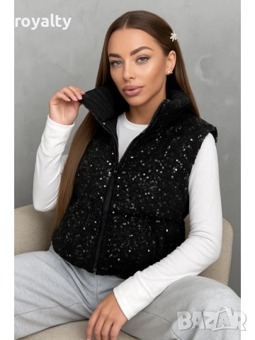 Дамски Стилен Черен Елек 