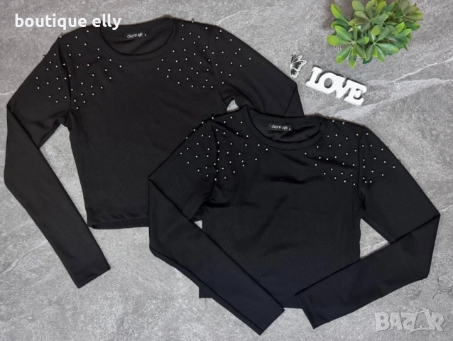 дамска блуза с перли, снимка 3 - Блузи с дълъг ръкав и пуловери - 51770342