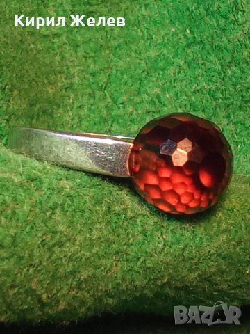 Galdini 925 МАРКОВ СКЪПОЦЕНЕН СРЕБЪРЕН ПРЪСТЕН СРЕБРО 925 Част От КОМПЛЕКТ с ФАСЕТИРАН ГРАНАТ 34452, снимка 5 - Пръстени - 39568972