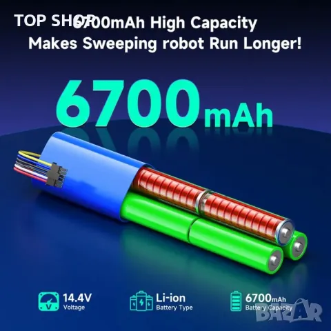CITYORK 14.4V 6700mAh батерия, съвместима с прахосмукачка робот Neato Botvac D3 D3+ D5 D5+ D6 D7, снимка 5 - Прахосмукачки - 49629303
