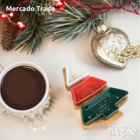 Коледни купички Mercado Trade, Бамбукова основа във формата на елха