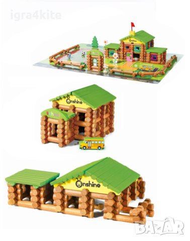 ТОП КОЛЕДЕН ПОДАРЪК Намаления! Къща в гората. Дървен конструктор 270 ч. Lincoln blocks, снимка 5 - Образователни игри - 43037663