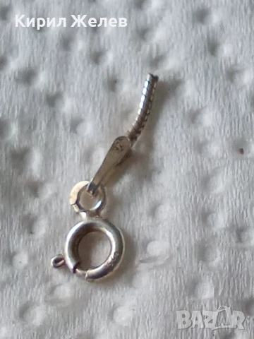 Сребърна карабинка закопчалка 47377, снимка 4 - Колиета, медальони, синджири - 52339277