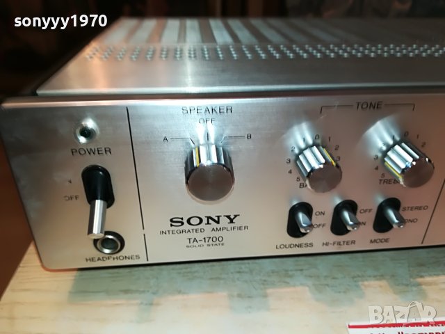 SONY TA-1700 STEREO AMPLIFIER-MADE IN JAPAN 0608221819, снимка 6 - Ресийвъри, усилватели, смесителни пултове - 37615071