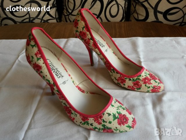 Дамски обувки на цветя с ток New Look
