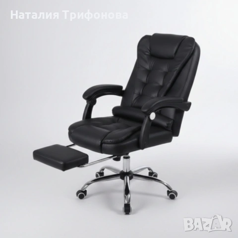 Ергономичен въртящ се офис стол с масаж и поставка за крака, снимка 7 - Столове - 53212994