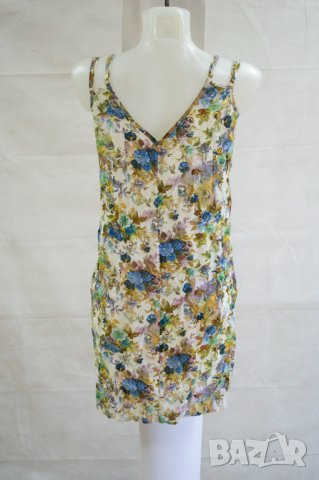 Многоцветна къса рокля с флорален принт - M, снимка 3 - Рокли - 43111499