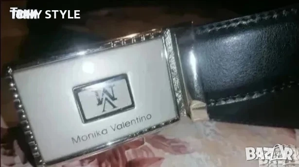 MONIKA VALENTINO Оригинал Италиански Дамски Автоматичен Нов Колан от Естествена Кожа 120см 