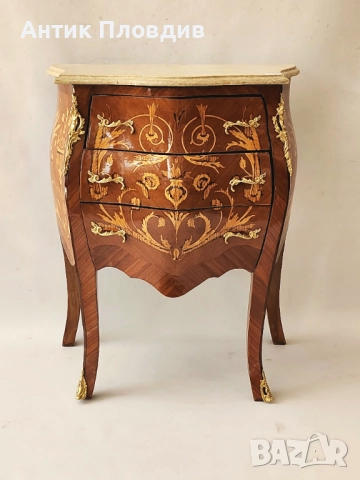 Бароков скрин с инкрустации и мраморен плот, снимка 8 - Скринове - 51655730