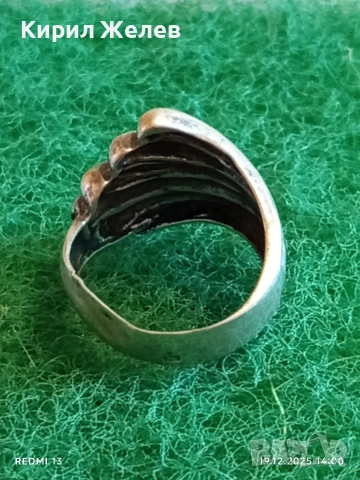 Винтидж сребърен пръстен АРТ ДЕКО стил ажурен майсторска изработка 48058, снимка 4 - Пръстени - 52847486