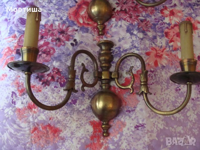Барокови бронзови аплици , снимка 2 - Лампи за стена - 26214086