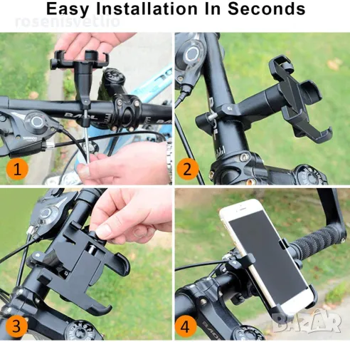 Алуминиева стойка за телефон, мотори, колела, мотопеди, тротинетки, снимка 4 - Аксесоари за велосипеди - 49268581