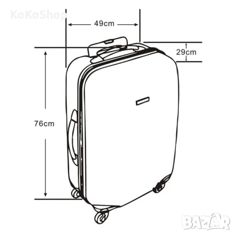 Куфар на колелца-49x29x76 см./сив куфар на колелца, снимка 7 - Куфари - 50645064