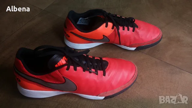 NIKE TIEMPO Leather Astro Football Shoes Размер EUR 42,5 / UK 8 стоножки естествена кожа 295-14-S, снимка 1 - Футбол - 48013501