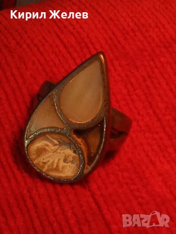 СТАР СРЕБЪРЕН ДАМСКИ ПРЪСТЕН със СЕДЕФ 925 ПРОБА 14993, снимка 6 - Пръстени - 30330706