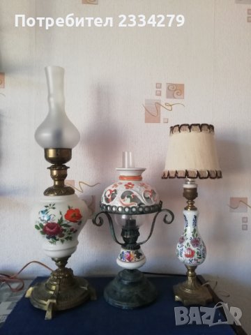 Порцеланови настолни лампи стари,изработка в Италия , снимка 1 - Настолни лампи - 41856637