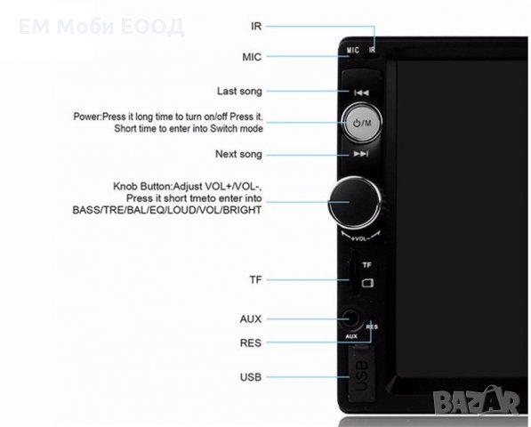 Мултимедия Радио Двоен Дин 2 DIN MP4 DVD USB за Кола Камера Заден Ход, снимка 6 - Аксесоари и консумативи - 32295414