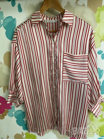Нова риза сатен ZARA, снимка 7 - Ризи - 37102101