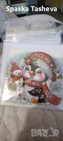 Коледни диамантени картички , снимка 5 - Декорация за дома - 52306913