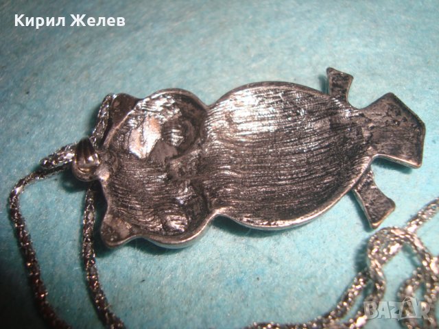 ФИГУРАЛЕН АРТ МОДЕН МЕДАЛЬОН ВИСУЛКА БУХАЛ с ПОСРЕБРЕНА ВИНТИДЖ ПЛЕТКА ВЕРИЖКА 25182, снимка 3 - Колиета, медальони, синджири - 35352945