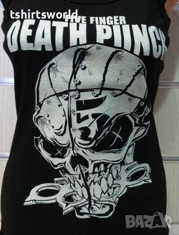 Нов дамски потник с дигитален печат на музикалната група Five Finger Death Punch, снимка 2 - Потници - 36505775