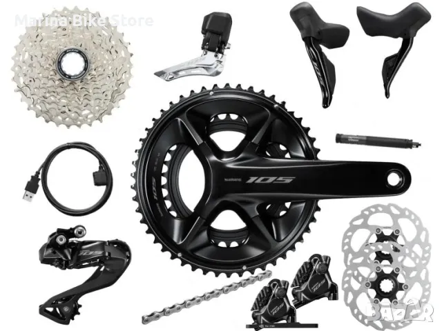 НОВ електронен шосеен монтаж Shimano 105 R7170 Di2 Disc , снимка 1 - Части за велосипеди - 48764133