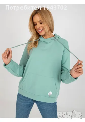 Дамски суичър в цвят тюркоаз 8655.00P, снимка 5 - Суичъри - 48287526