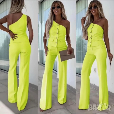 дамски комплекти елек с едно рамо  и панталон , снимка 3 - Комплекти - 50871601