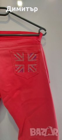 Дамски червени дънки, снимка 2 - Дънки - 30916618