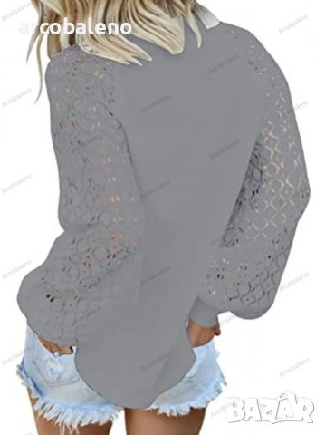 Дамска семпла блуза с дълги ръкави и кръгло деколте, 5цвята , снимка 11 - Блузи с дълъг ръкав и пуловери - 39470757