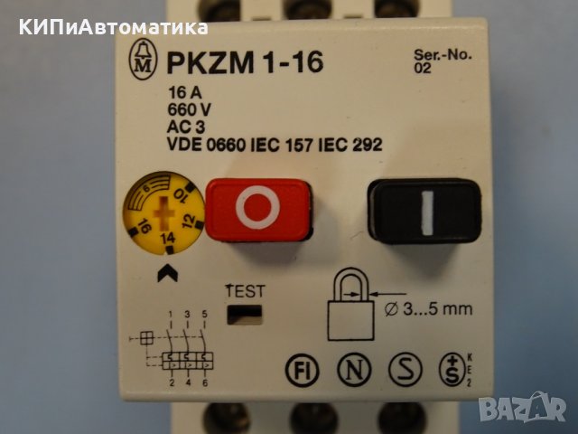 моторна термично-токова защита KLOCKNER MOELLER PKZM 1-16 Circuit Breaker 10-16A, снимка 6 - Резервни части за машини - 37660345