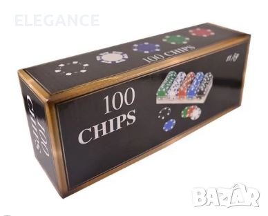 Покер чипове 100 покер чипа комплект в кутия, снимка 3 - Други игри - 37951809