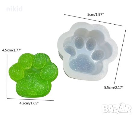 2 размера лапа лапичка силиконов молд форма фондан гипс смола висулка, снимка 8 - Форми - 38307177