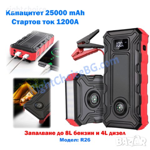 НОВ! Външна батерия стартер автомобил джъмпер car jump starter power bank, снимка 4 - Аксесоари и консумативи - 31517373