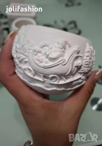 Гипсови кашпи и коледни подаръци от гипсокерамична смес, снимка 2 - Коледни подаръци - 52264984